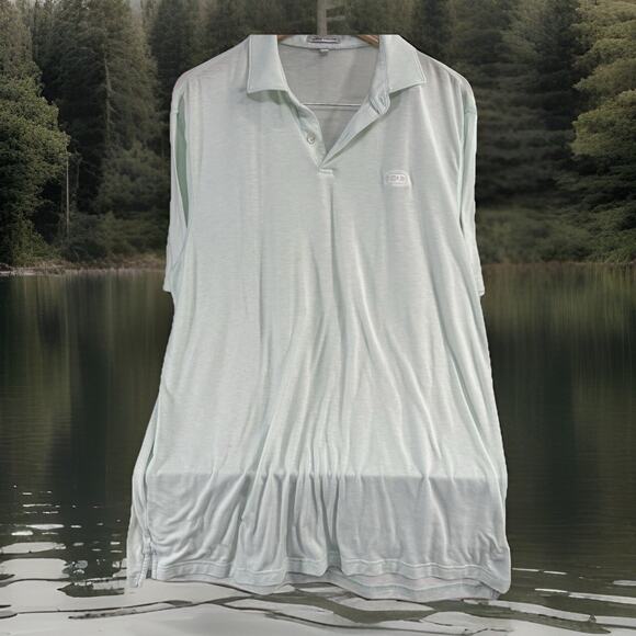 Peter Millar Men’s Polo Mint Green‎ Polyester Blend Large Summer Lightweight - Picture 1 of 5